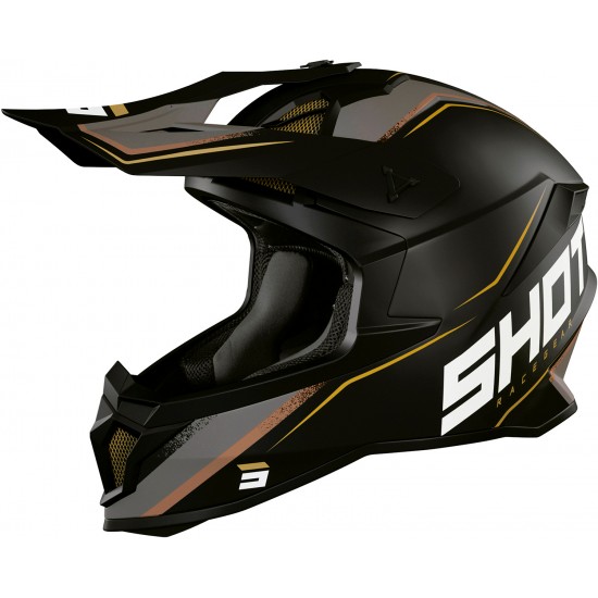 Capacete LITE PRISM Preto / Dourado Mate SHOT