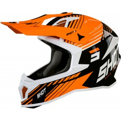 Capacete LITE FURY Preto / Laranja Neon Brilho SHOT