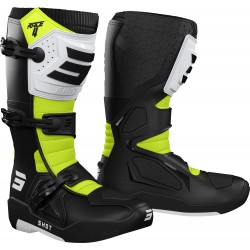Botas RACE 4 Pretas / Brancas / Amarelas Neon SHOT