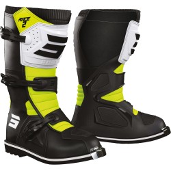 Botas Criança RACE 2 Pretas / Brancas / Amarelas Neon SHOT