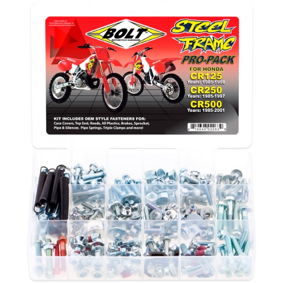 Kit de Parafusos PRO PACK | HONDA CR STEEL FRM BOLT MOTORCYCLE HARDWARE Honda