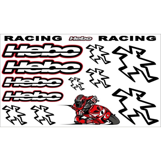 Folha Kit Autocolantes Racing Hebo Merchadising 08