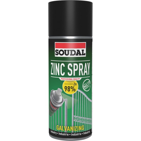 Spray de Zinco Mate Escuro Premium 98% Soudal
