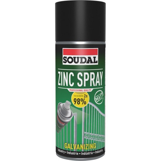 Spray de Zinco Mate Escuro Premium 98% Soudal