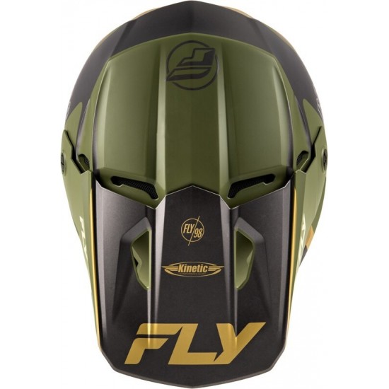 Capacete Fly Racing Kinetic Rally Matte Moss Grey / Green / White