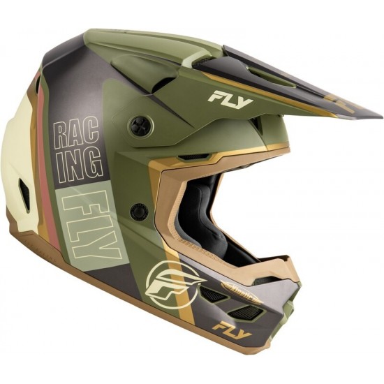 Capacete Fly Racing Kinetic Rally Matte Moss Grey / Green / White