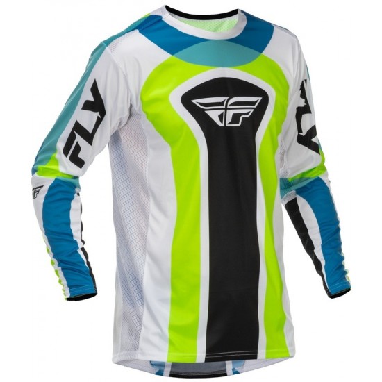 Camisola Fly Racing Lite Current L.E. White / Lime / Blue
