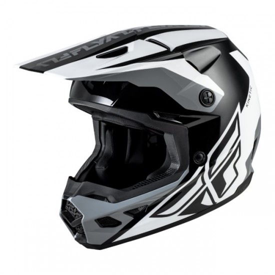 Capacete Fly Racing Kinetic Crest Black / White / Grey