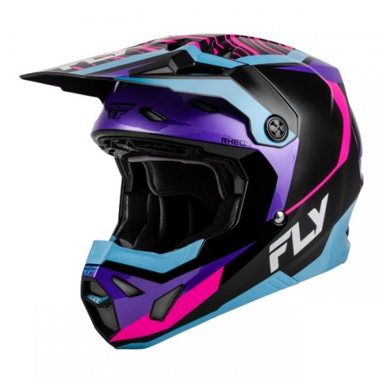 Capacete Criança Fly Racing Formula CP Charge Black/Purple/Pink