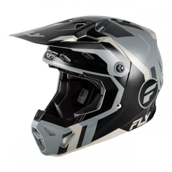 Capacete Criança Fly Racing Formula CP Seal Black/Grey/Lt Grey
