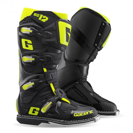 Botas Gaerne MX SG12 BLACK / FLUO YELLOW Botas Gaerne MX SG12 BLACK / FLUO YELLOW