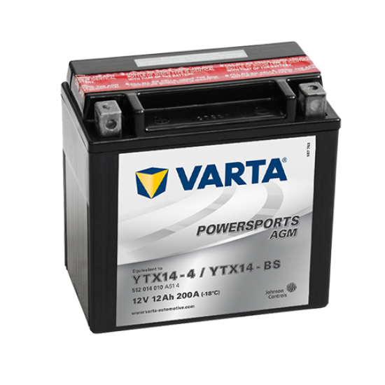 Bateria Varta Agm Ytx14-bs / Ytx14-4 Kawasaki Kfx 700