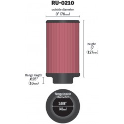 Filtro Ar K&n Round Straight Ru-0210 Yamaha Banshee 350