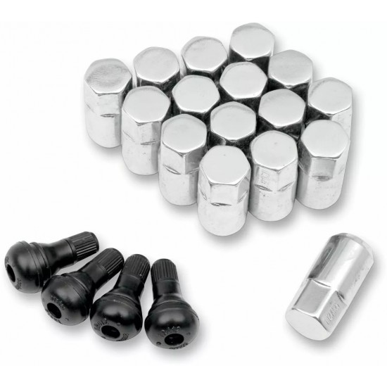 Kit Porcas Cromadas Moose M12X1.25 Conicas Jante Atv / Utv