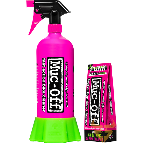 Pack Muc-Off Punk Powder Limpeza Bicicleta + Garrafa de Alumínio