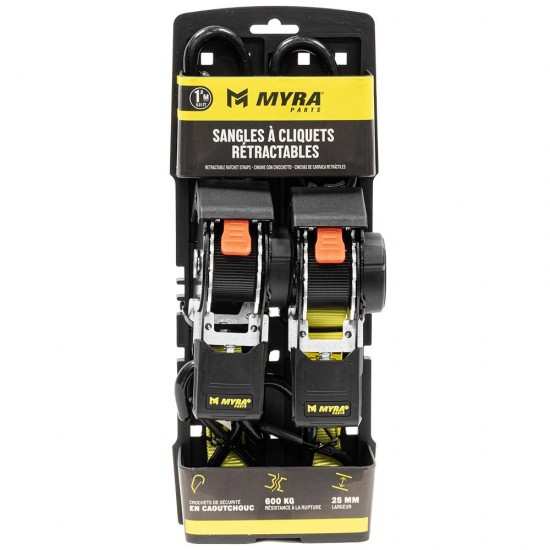 Cintas Retráteis Myra 2 Peças 25mm X 1.8 Metros Resistência 600 Kg