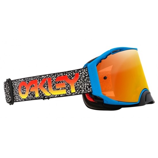 Óculos Oakley Airbrake Crackle Fire MX Blue Iridium