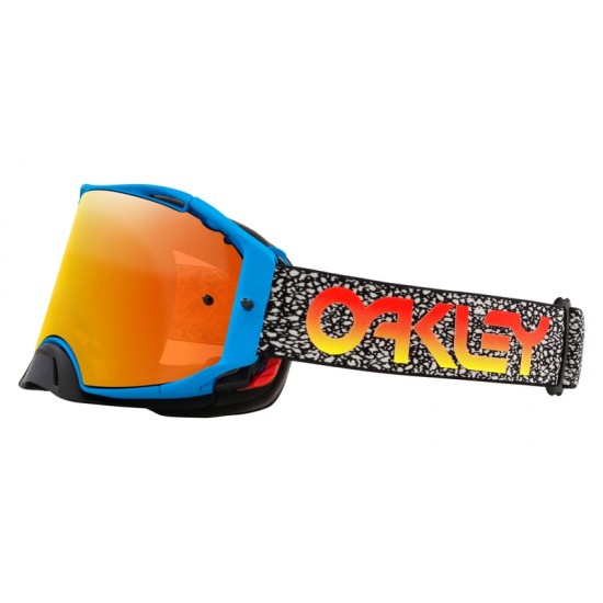 Óculos Oakley Airbrake Crackle Fire MX Blue Iridium