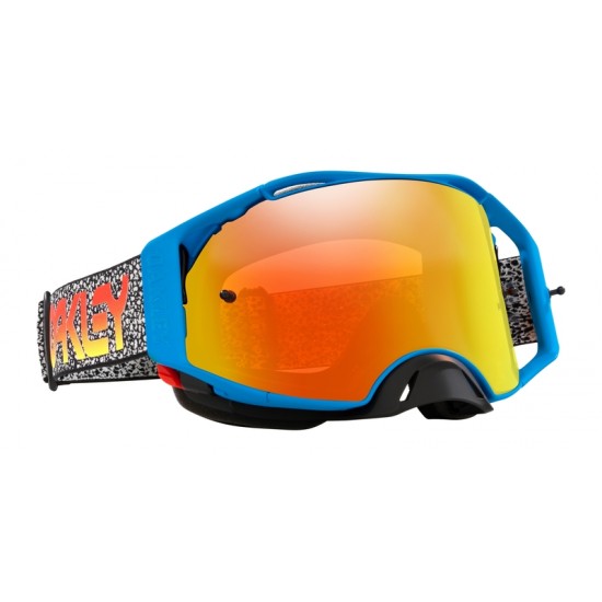 Óculos Oakley Airbrake Crackle Fire MX Blue Iridium