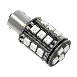 Lâmpada LED BA15s 22 leds 12V âmbar