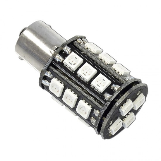 Lâmpada LED BA15s 22 leds 12V âmbar