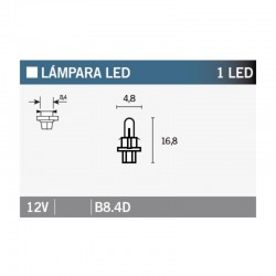 Kit 10 Lâmpadas 1LED B8.4D