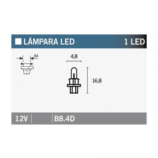 Kit 10 Lâmpadas 1LED B8.4D