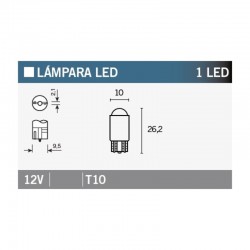 Lâmpada LED 1LED T10