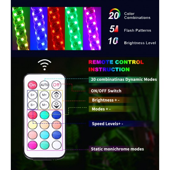 Chicote / Bandeira Luzes Led Espiral Slim Chicote / Bandeira Luzes Led Espiral Slim