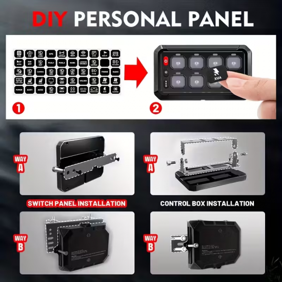 Switch Panel / Painel de Interruptores LED RGB 8 Gang / Caminhos