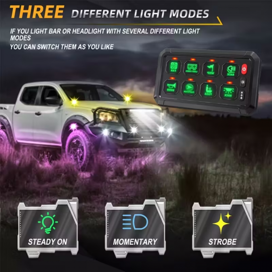 Switch Panel / Painel de Interruptores LED RGB 8 Gang / Caminhos