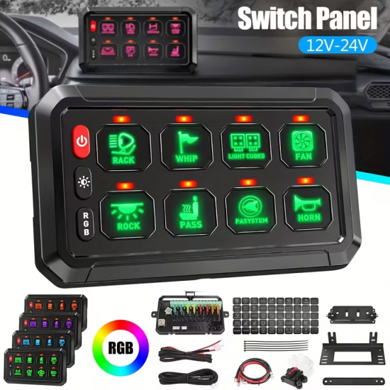 Switch Panel / Painel de Interruptores LED RGB 8 Gang / Caminhos