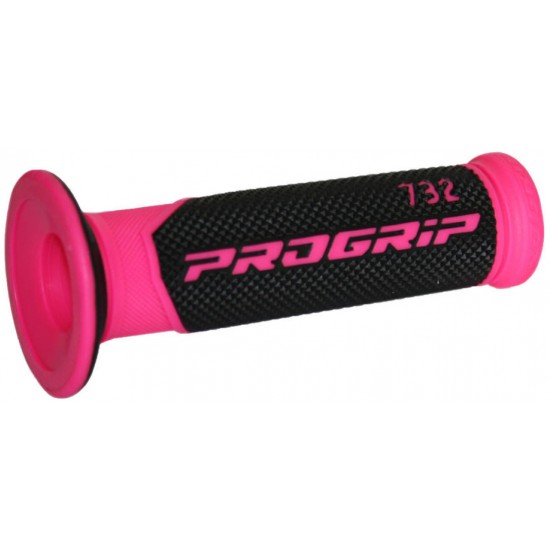 Punhos Pro Grip 732 Mx Double Density Preto / Rosa Fluo