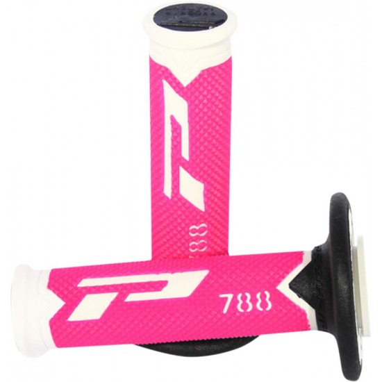 Punhos Pro Grip 788 Triple Density Branco / Rosa Fluo
