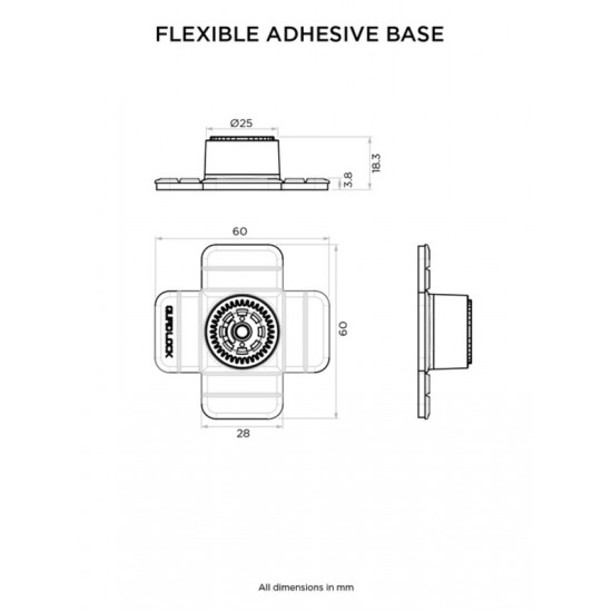 Suporte Telemóvel QUAD LOCK - Base Adesiva Flexível 360