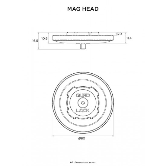 Cabeçote Standard QUAD LOCK MAG