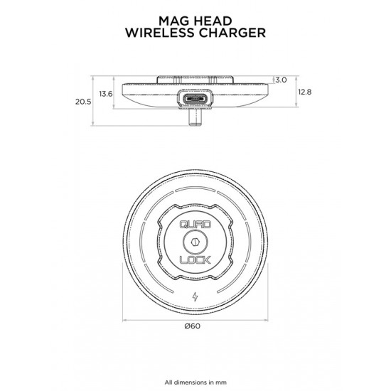Cabeçote de carregamento sem fios QUAD LOCK MAG
