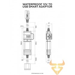 Adaptador Impermeável 12V para USB Quad Lock