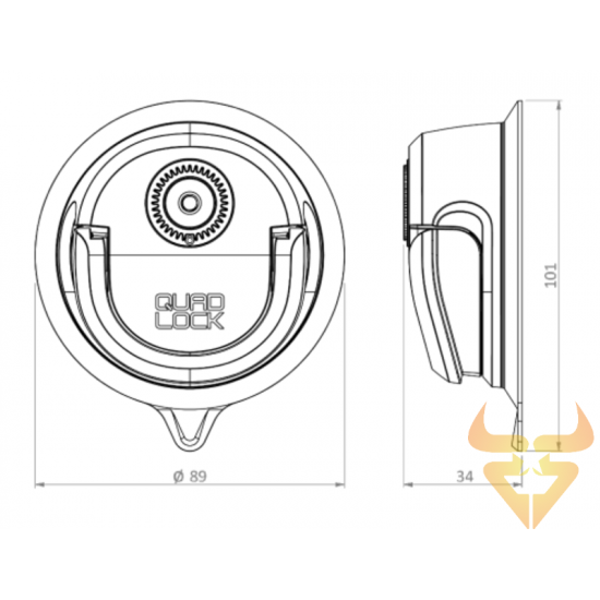 Base com Ventosa Quad Lock Mag Base com Ventosa Quad Lock Mag