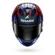 Capacete Shark Aeron GP FIM Racing #1 Replica Zarco Victory 2025 Carbon / Blue / Chrome