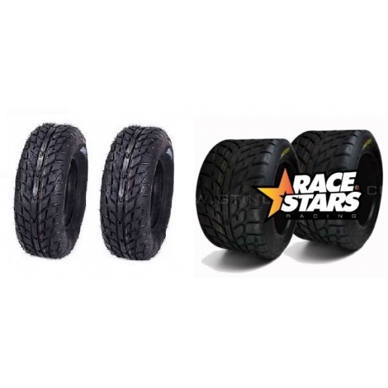 Kit Pneus SuperQuad Sun-f 19x6-10 4t / 225/45-9 4t - Road Slick Kit Pneus SuperQuad Sun-f 19x6-10 4t / 225/45-9 4t - Road Slick
