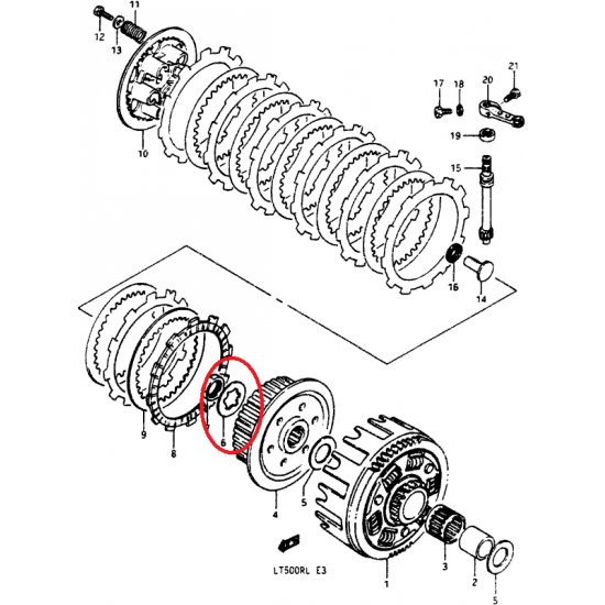 Anilha da Embraiagem 09167-22020 Original Suzuki Lt 500