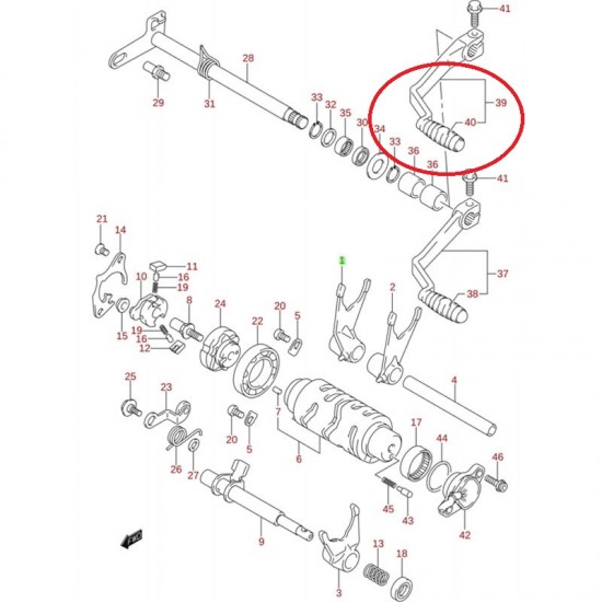 Pino Pedal Mudanças 09209-05011 Original  Suzuki Ltz 400