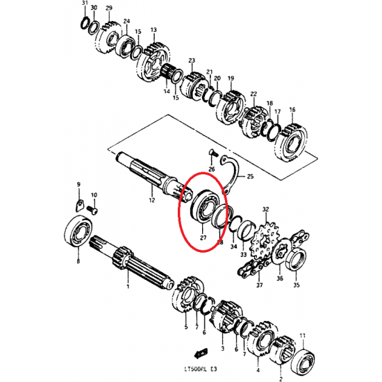 Rolamento Caixa Velocidades 09262-28016 Original Suzuki Lt 500