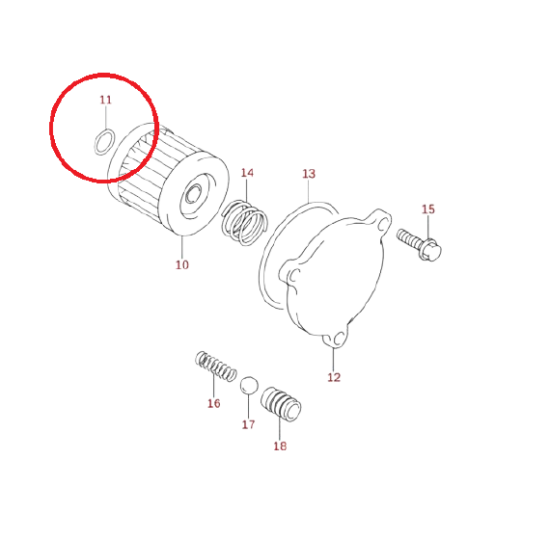 O-Ring / Junta Tórica Filtro Óleo 09280-13004 Suzuki Ltr 450