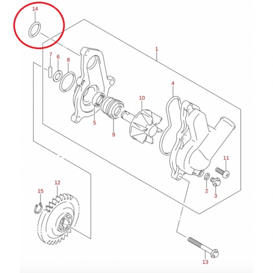 O-Ring / Junta Tórica 09280-22001 Bomba Agua Suzuki Ltr 450