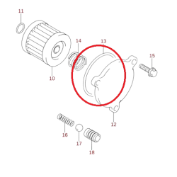 O-Ring / Junta Tórica 09280-54001 Tampa Filtro Óleo Suzuki Ltr 450
