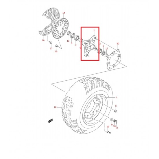 Cruzeta Roda Frente Original 54110-45G20-019 Suzuki Ltr 450