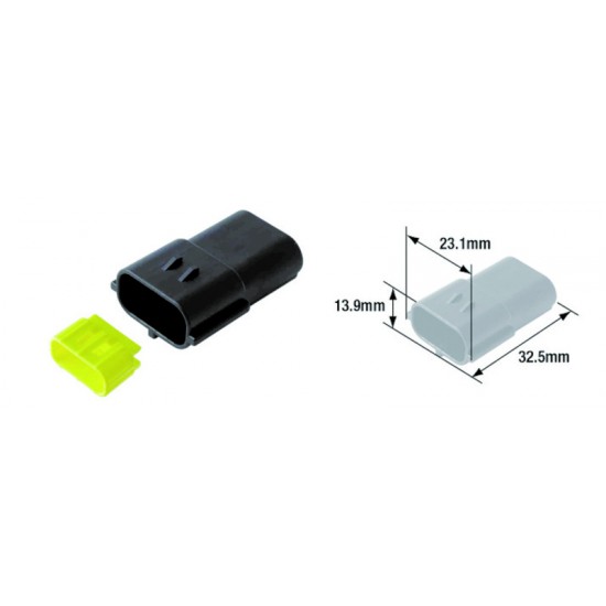 Conectores Elétricos Waterprof 3 Terminais Macho Tipo 070 (FRA) Conectores Elétricos Waterprof 3 Terminais Macho Tipo 070 (FRA)