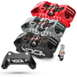 Kit de acoplamento + pinça de travão Voca para scooters pinça de 4 pistões Voca Minarelli